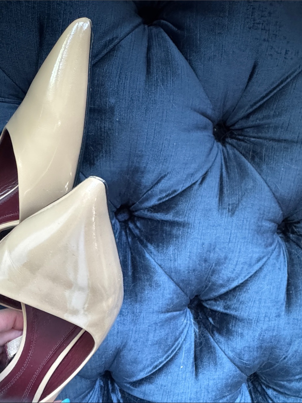 Celine Patent Nude Pointed-Toe Slingback Pumps - Women - Picture 4 of 10